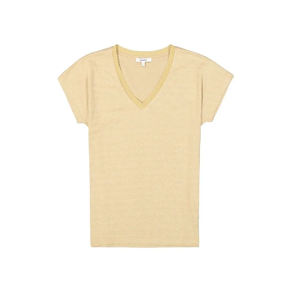 Glitzer-T-Shirt Mit V-Ausschnitt Für Damen Garcia