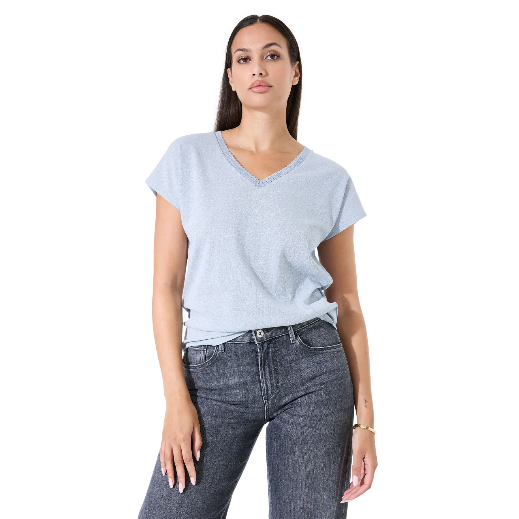T-Shirt Mit Glitzer Damen Garcia