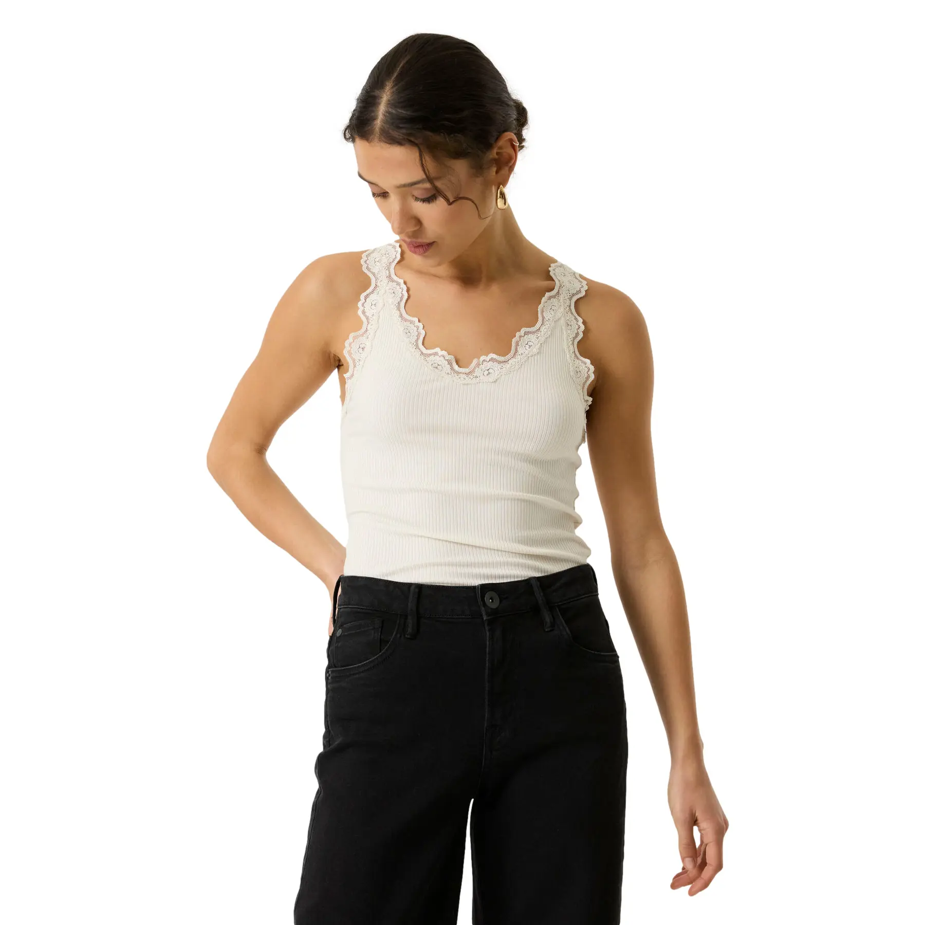 Spitzenabschluss Tanktop Damen Garcia