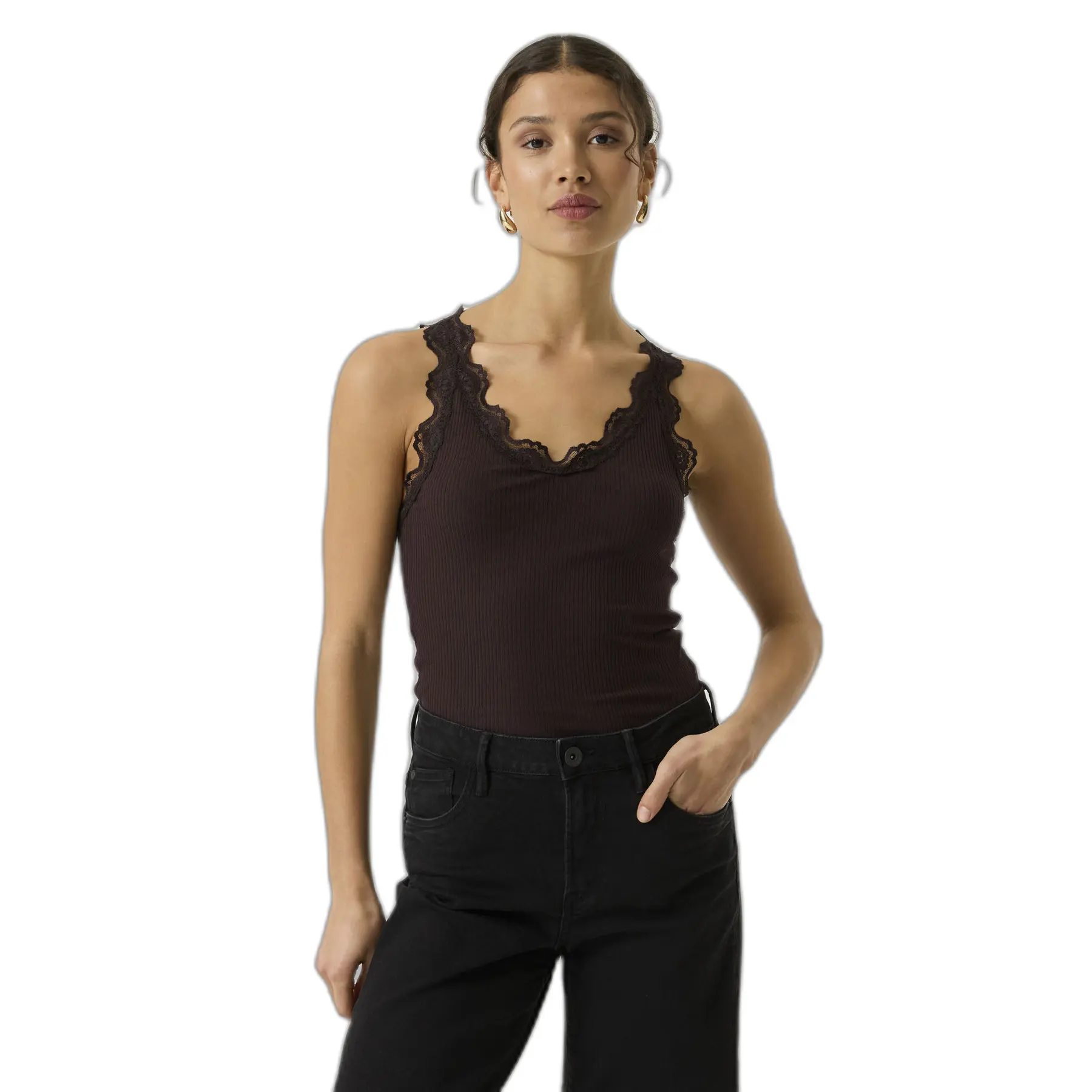Spitzenabschluss Tanktop Damen Garcia