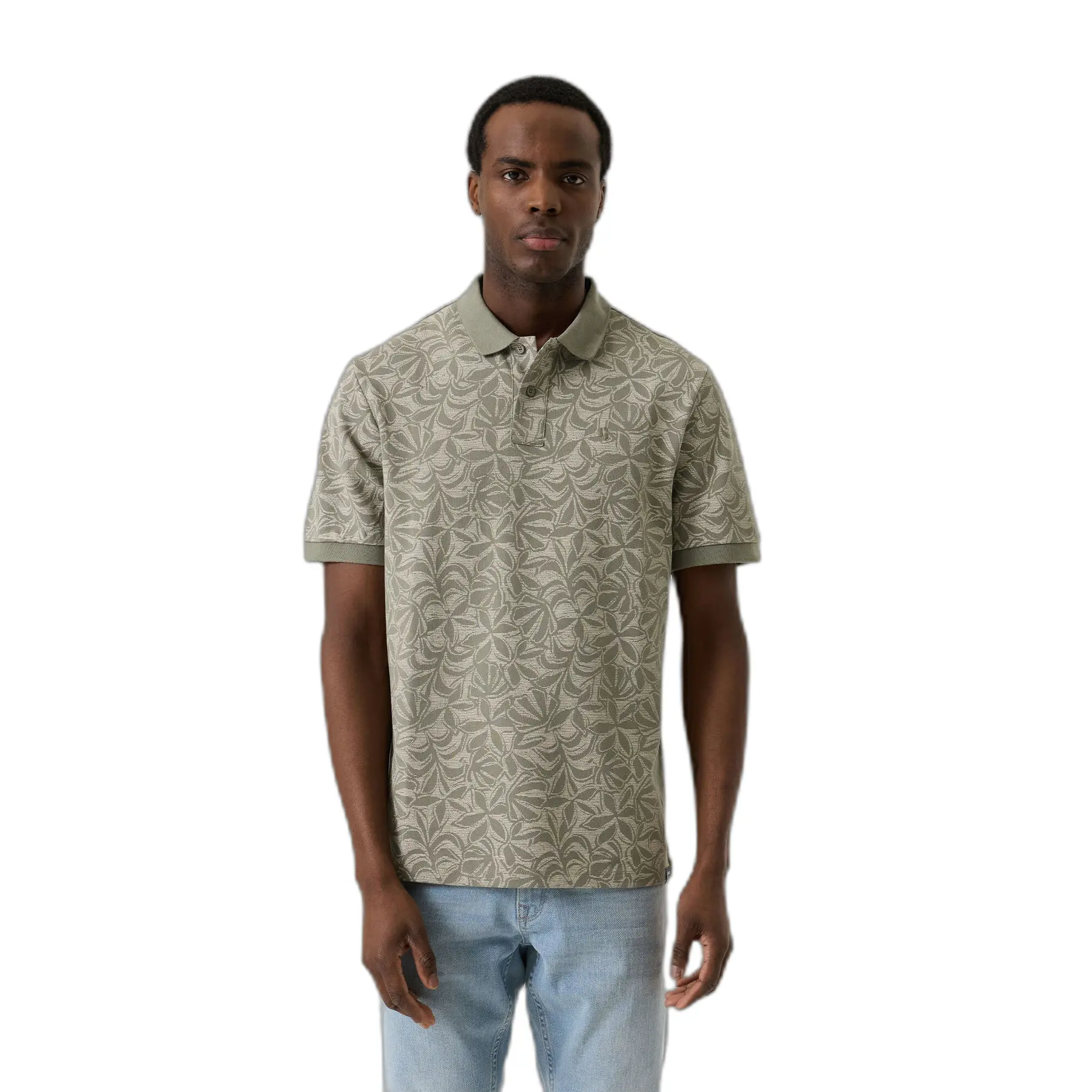 Polo Mit Blattdruck Garcia