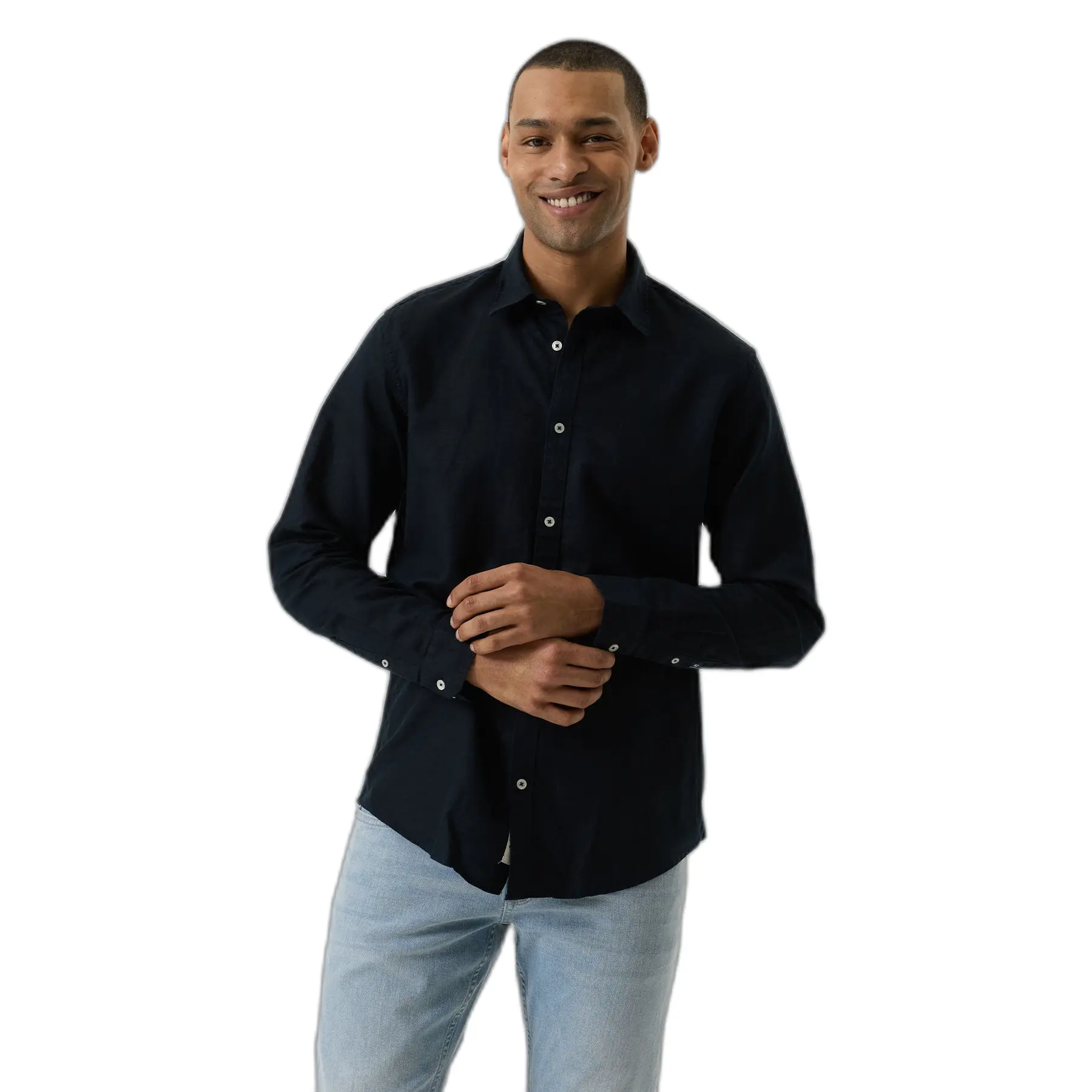 Langarmshirt aus Leinenmischung Garcia