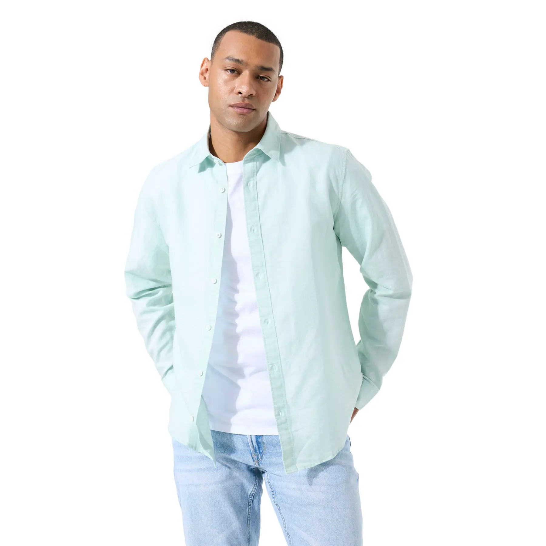 Langarmshirt Aus Leinenmischung Garcia