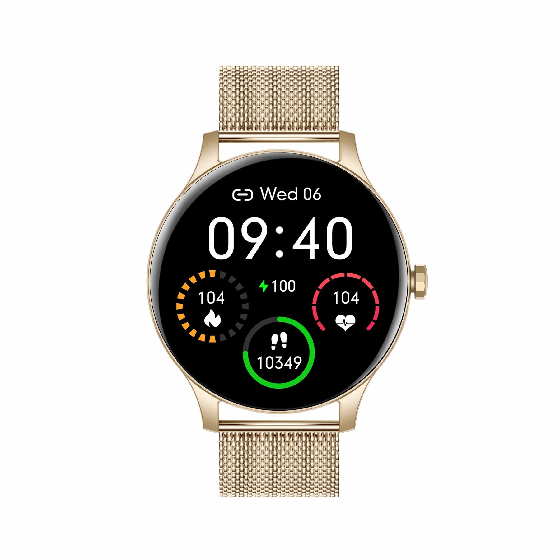 5904238483770 - Garett Classy smart watch with strap - 64 MB - gold