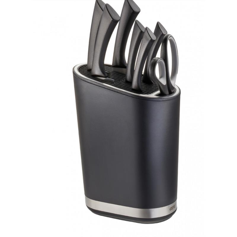 4006664139526 - Messerblock GEFU Smartline Messerblöcke silberfarben (schwarz silberfarben) Messerblock Messerblöcke ohne Messer KunststoffEdelstahl mit 28 Fächern für in verschiedenen Größen