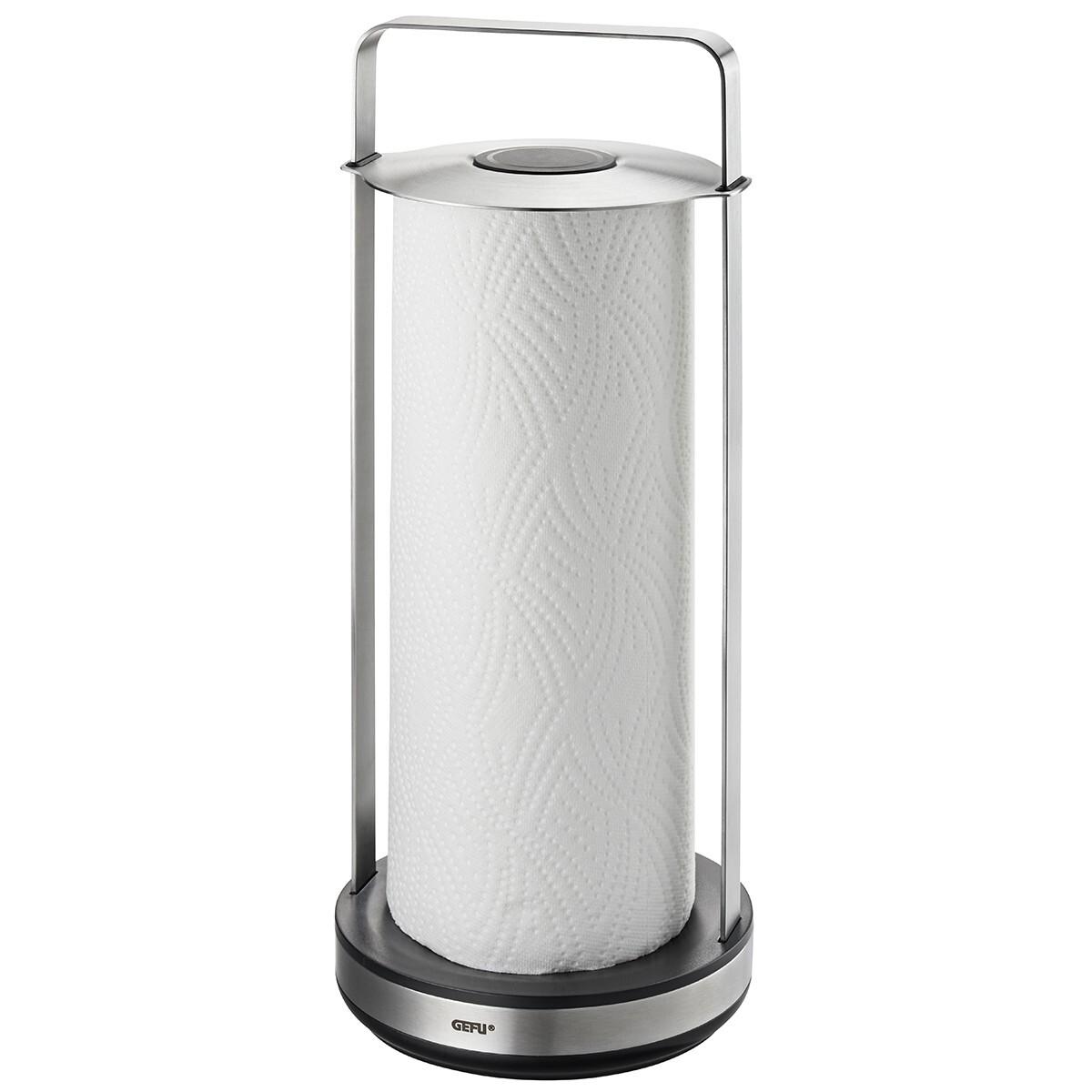 4006664157025 - Küchenrollenhalter GEFU SMARTLINE schwarz (edelstahlfarben schwarz) H34cm Ø145cm Edelstahl Kunststoff Küchenrollenhalter inkl Küchenrolle