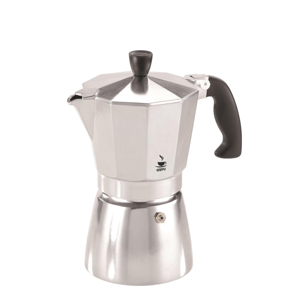 4006664160803 - Espressokocher GEFU Lucino grau (aluminiumfarben) B165cm H205cm T10cm Kaffeemaschinen für 6 Tassen
