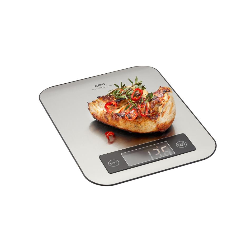 4006664219303 - Küchenwaage GEFU SCORE Küchenwaagen silberfarben (silberfarben schwarz) Digitale Küchenwaage Küchenwaagen Bluetooth Funktion mit Datenübertragung in Echtzeit auf das Handy