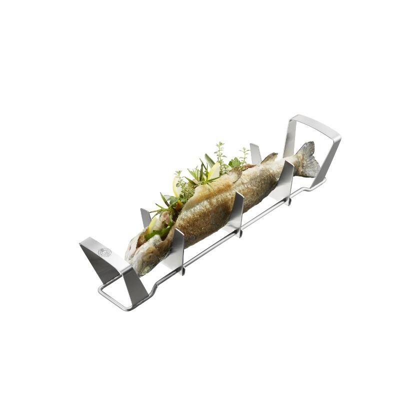 4006664893312 - Grillschale GEFU FISCHHALTER BBQ silber B367cm H78cm T77cm Edelstahl Backbleche verstellbare Größe leicht zu reinigen perfekt für Grillpartys