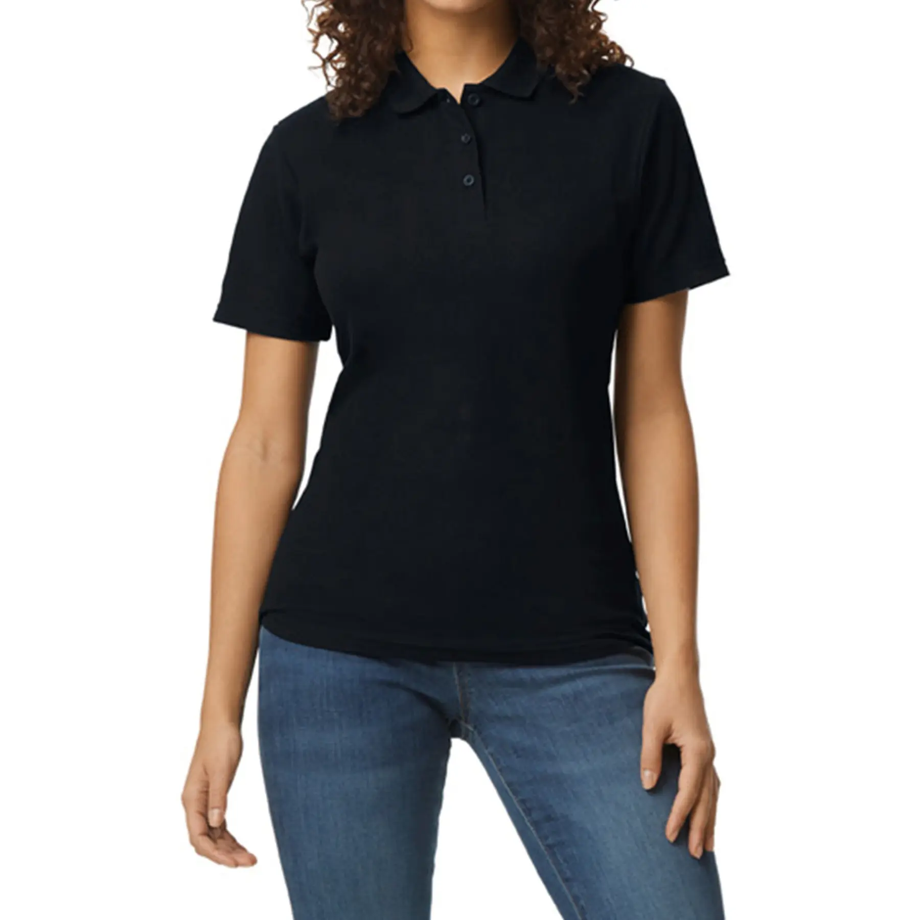 Doppeltes Piqué-Poloshirt, Damen Gildan Softstyle
