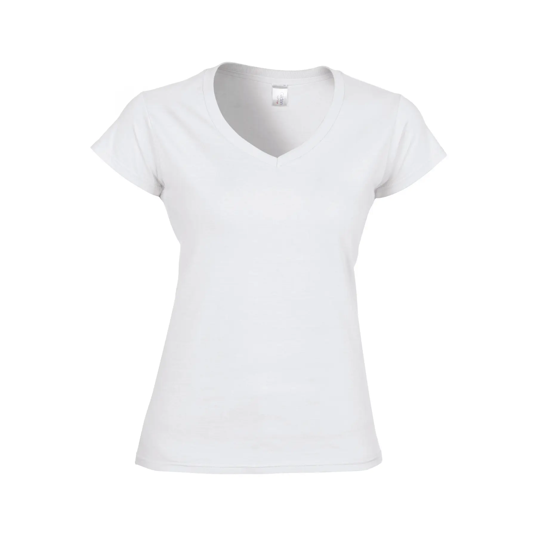 Gildan Women's Blanc V-Neck T-Shirt Softstyle