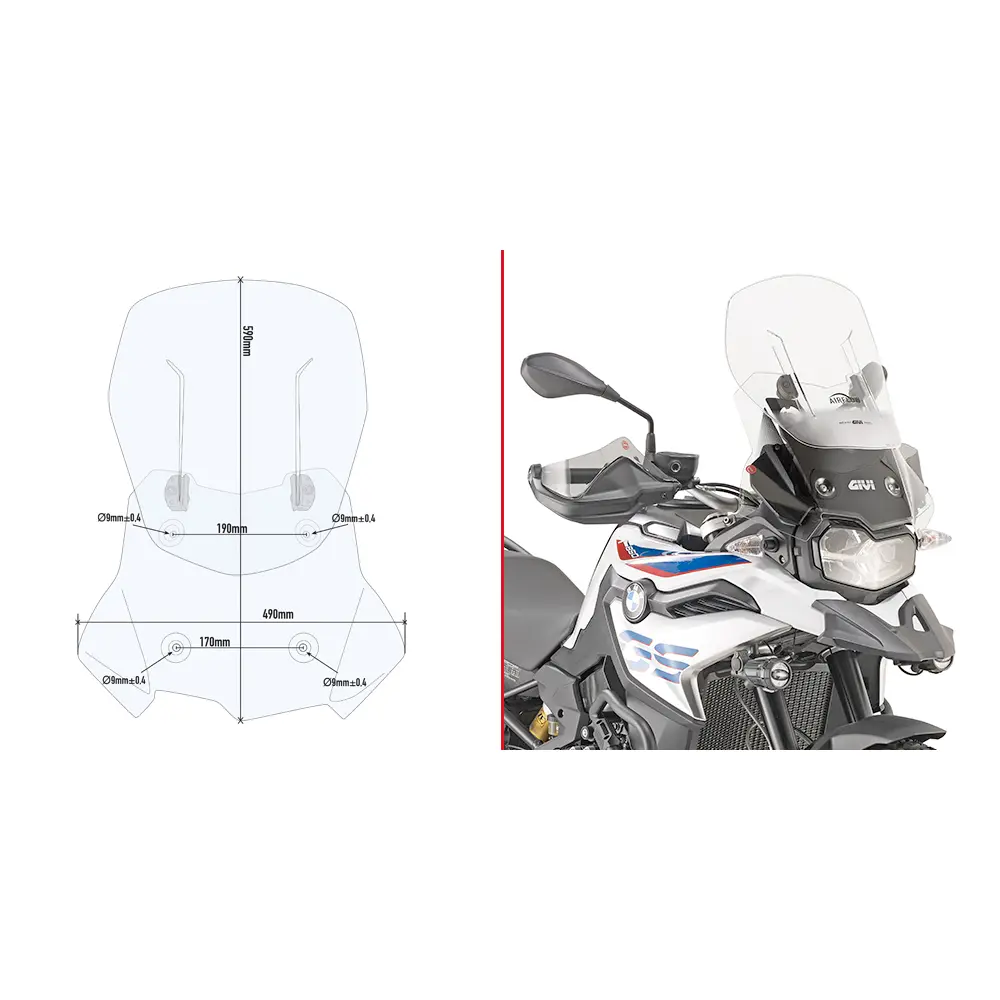 Motorrad-Windschutzscheibe Givi Airflow BMW F850GS (AF5127)