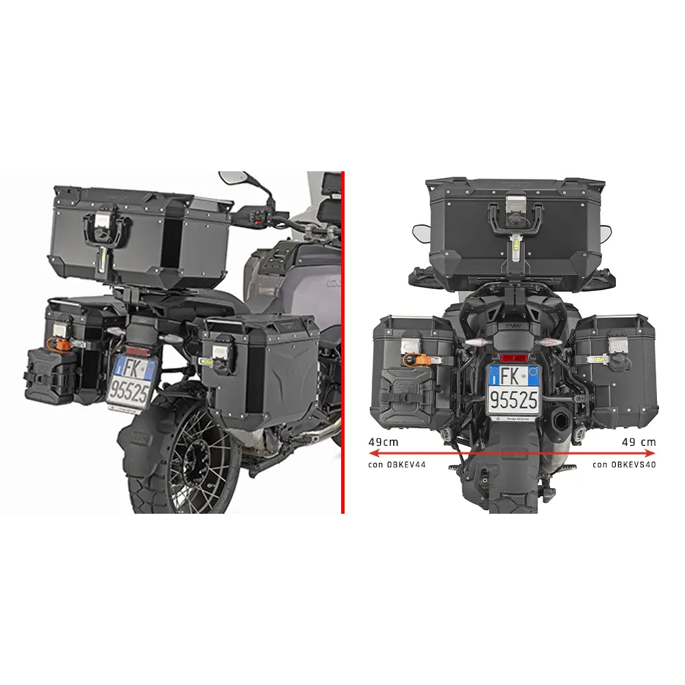 Supports valises Givi ONE-FITPLO Monokey Cam-Side Trekker passage Ã©ch