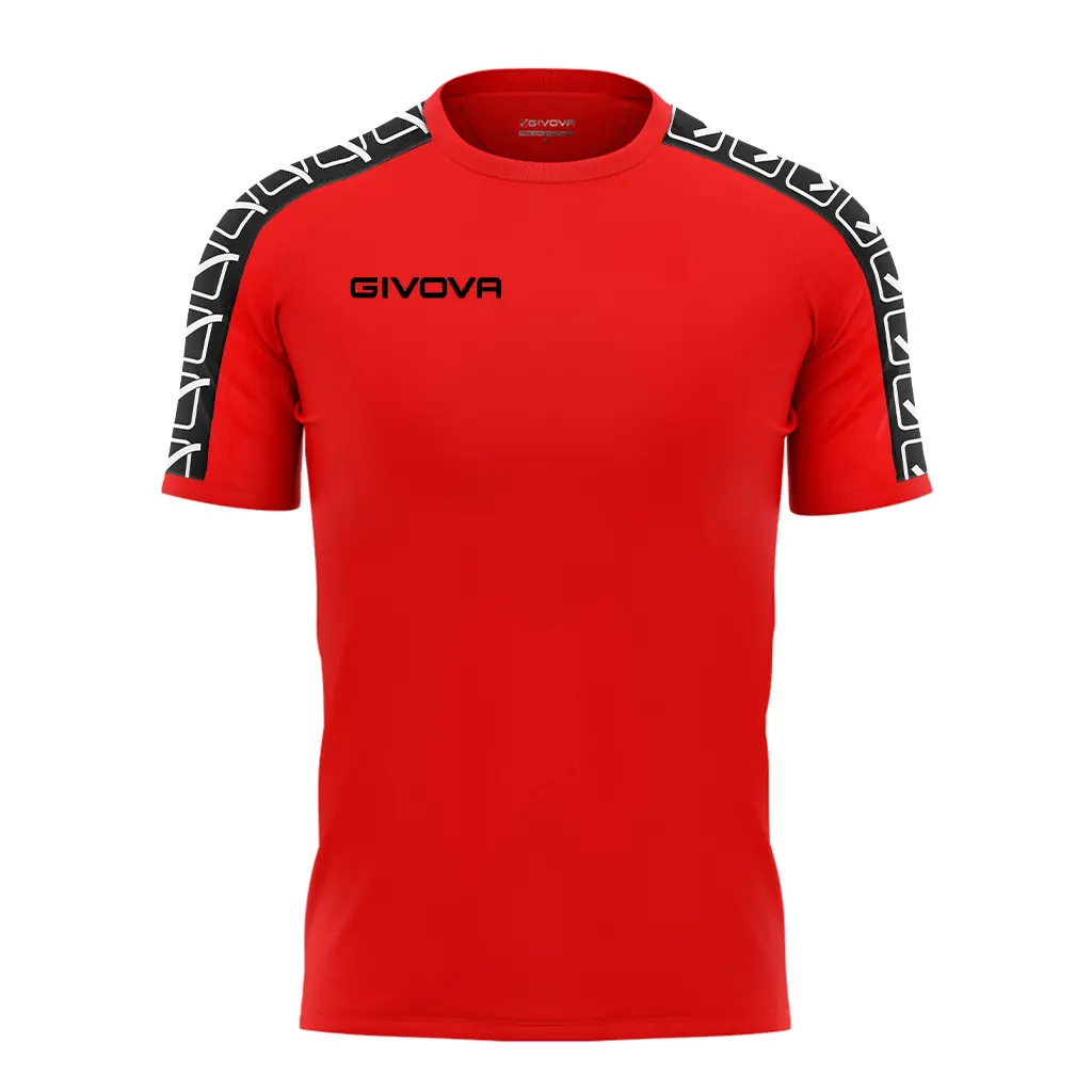 Givova Maillot Avec Bande Poly Rouge Petit