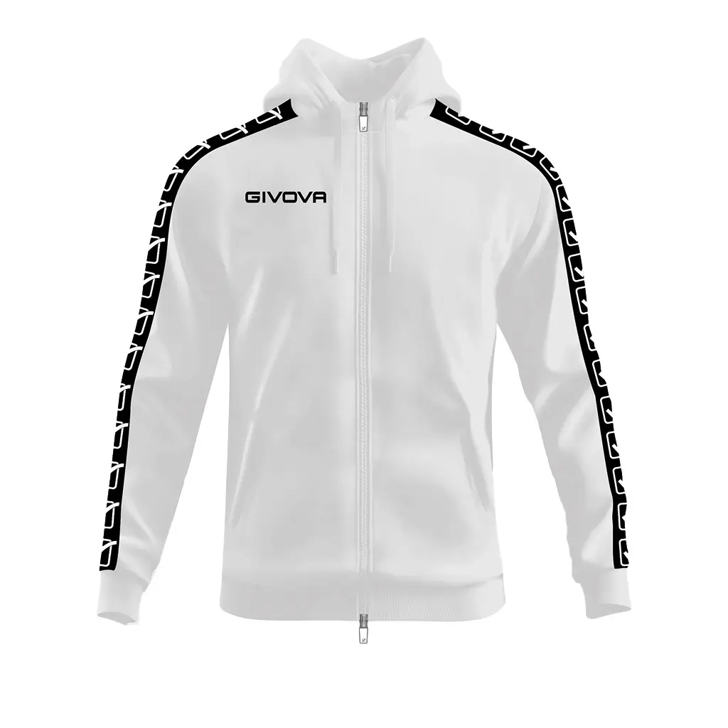 Felpa con cappuccio zip completo e banda Givova