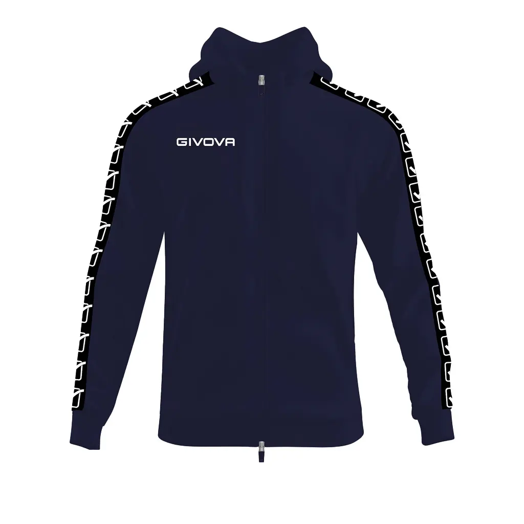 Felpa con cappuccio zip completo e banda Givova