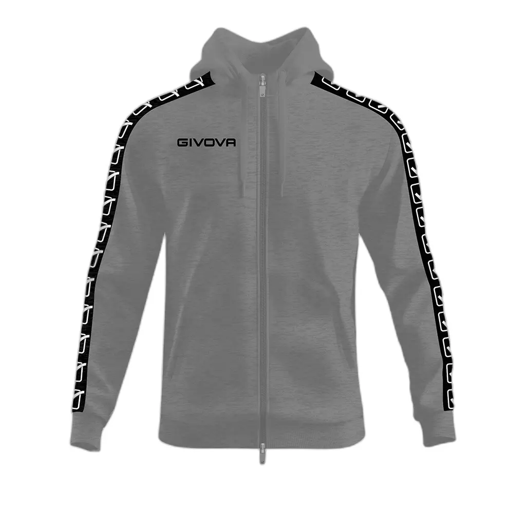 Felpa con cappuccio zip completo e banda Givova
