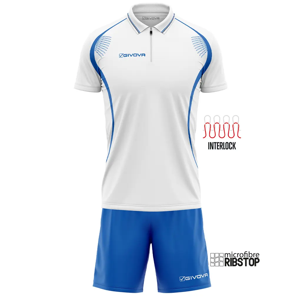 Givova Blanc Polo Shirt En Korte Broek Set Easy