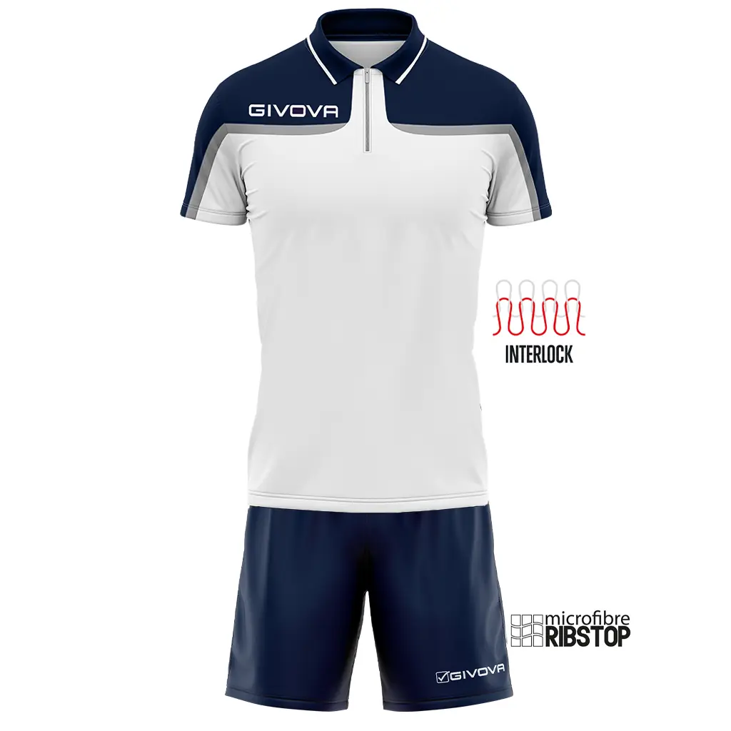 Givova Blanc Polo Shirt En Korte Broek Set Easy