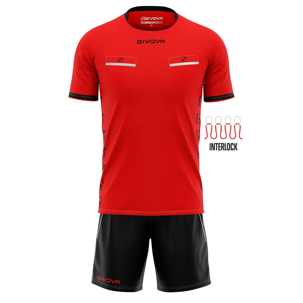Givova Unisex Rouge Conjunto De Camiseta Y Pantalón Pantalón Corto Flag