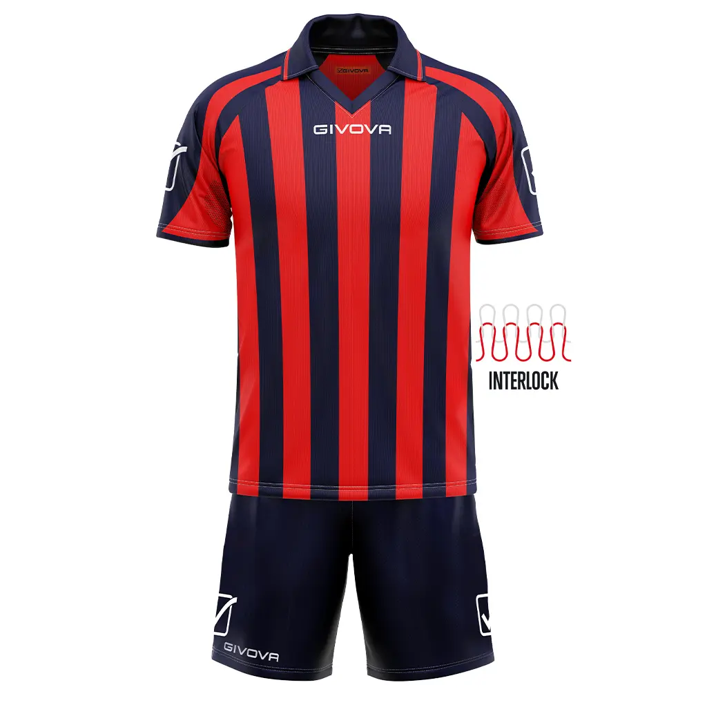 Givova Unisex Bleu Set Aus Trikot Und Shorts Extra Groß