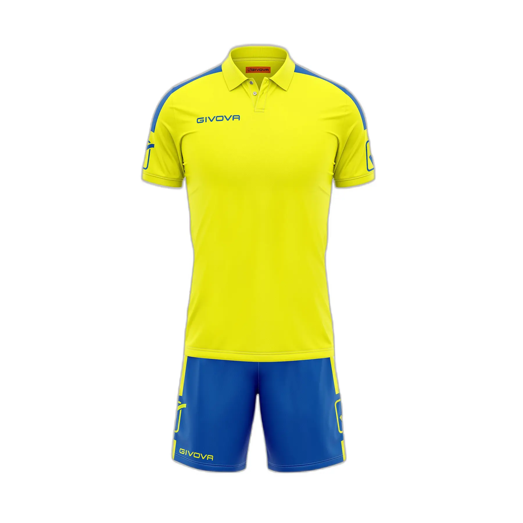 Givova Jaune Polo Shirt En Shorts Set Play