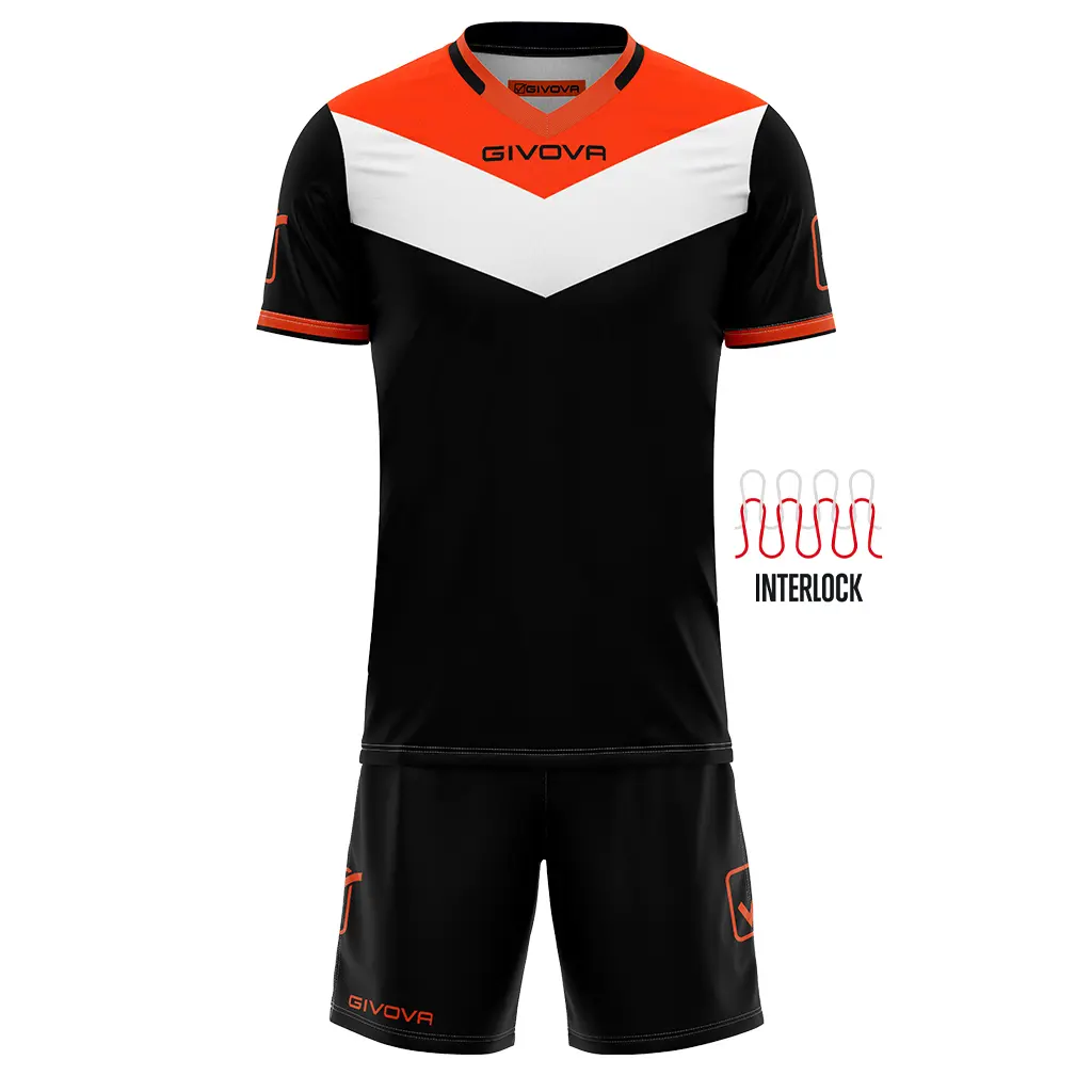 Givova Unisex Niño Noir Conjunto De Camiseta Y Short Fluo Niño Campo