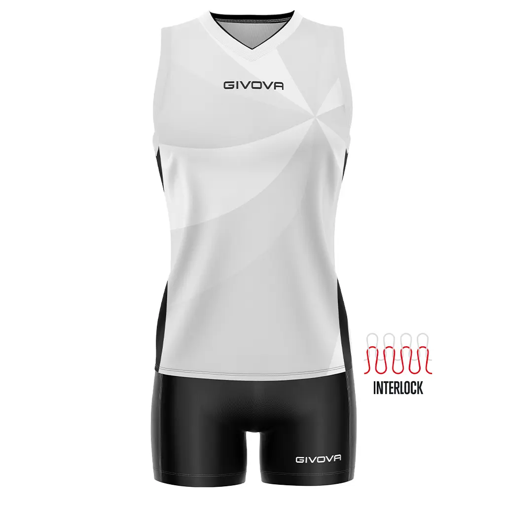 Givova Mujer Blanc Camiseta De Tirantes Y Pantalón Pantalón Corto De Elica