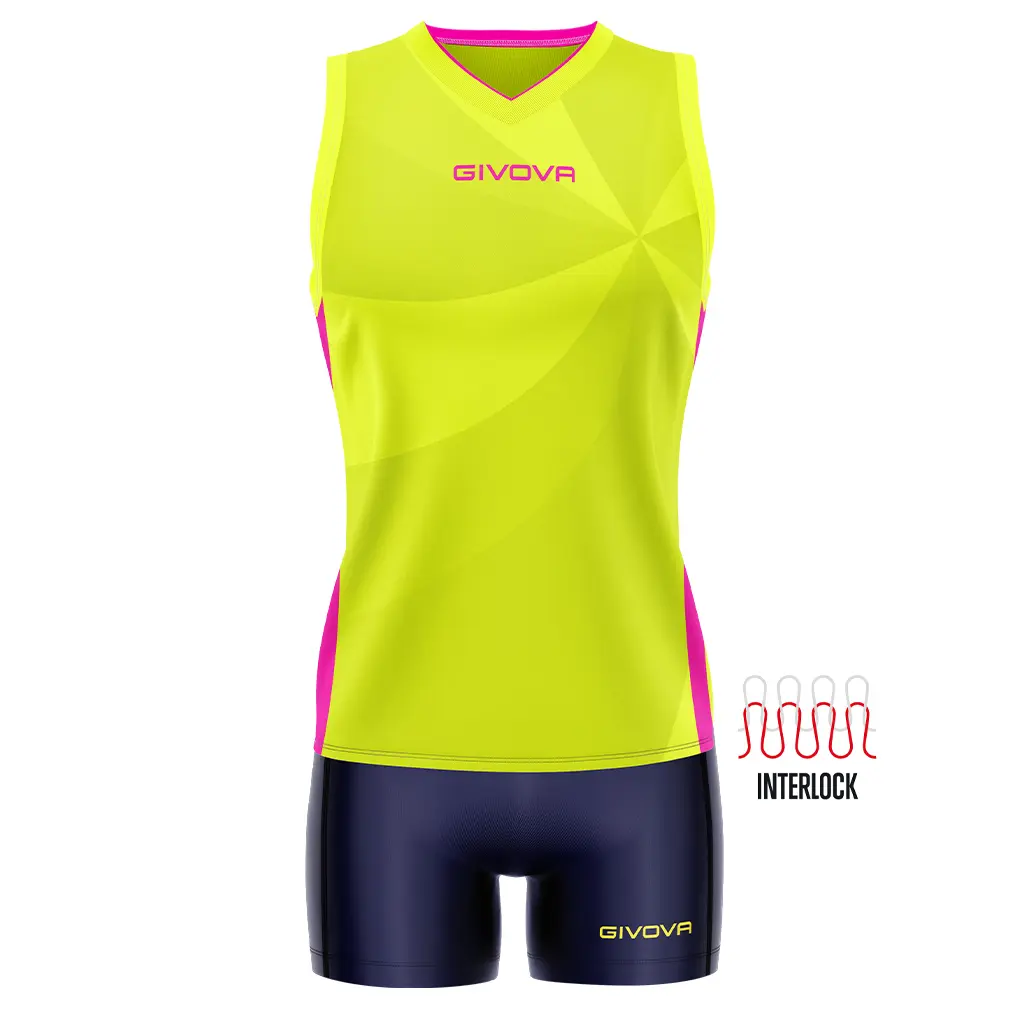 Givova Damen Jaune Set Aus Tanktop Und Shorts Für