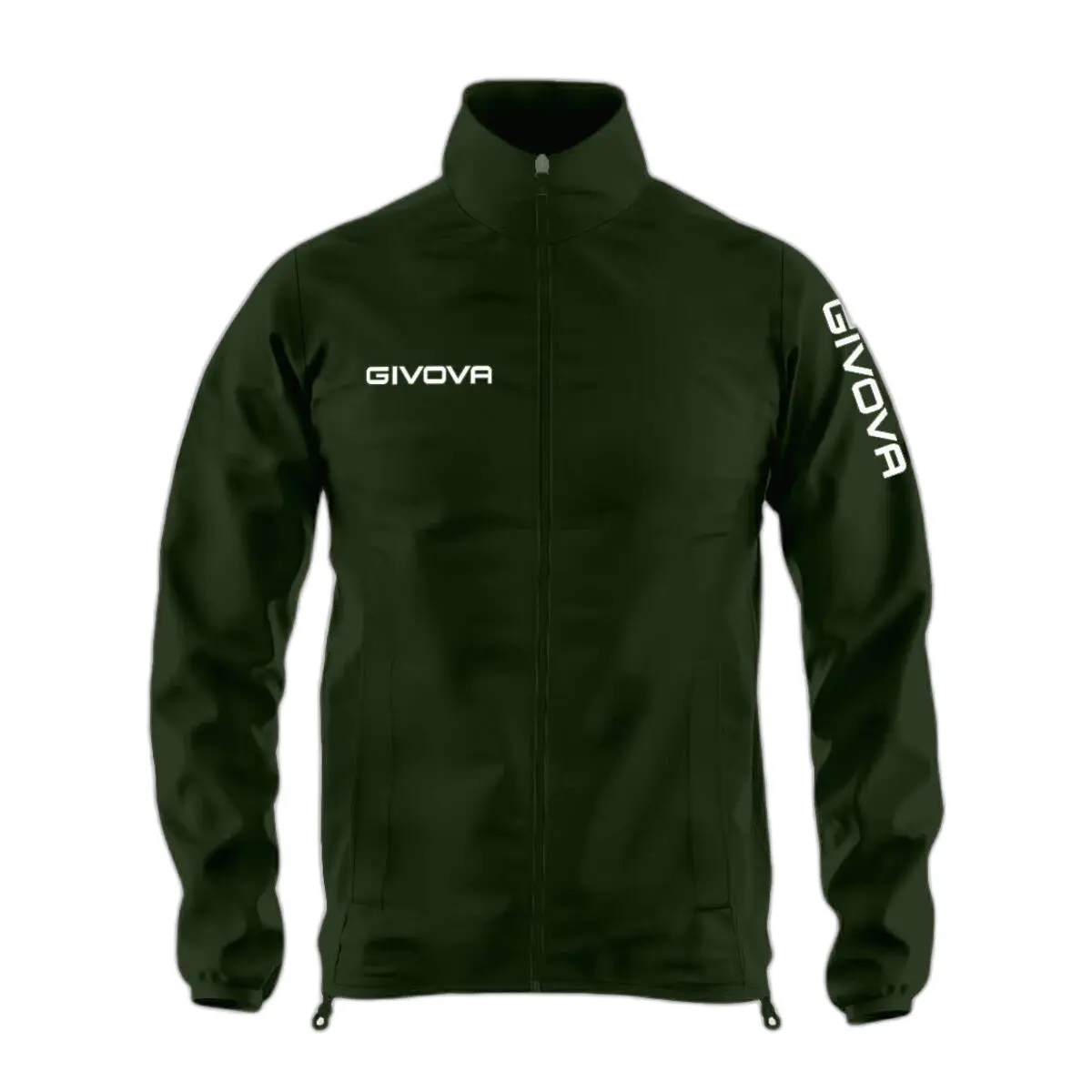 Givova Rain Jacket Wind Verde Militare/Bianco Tg. M-image