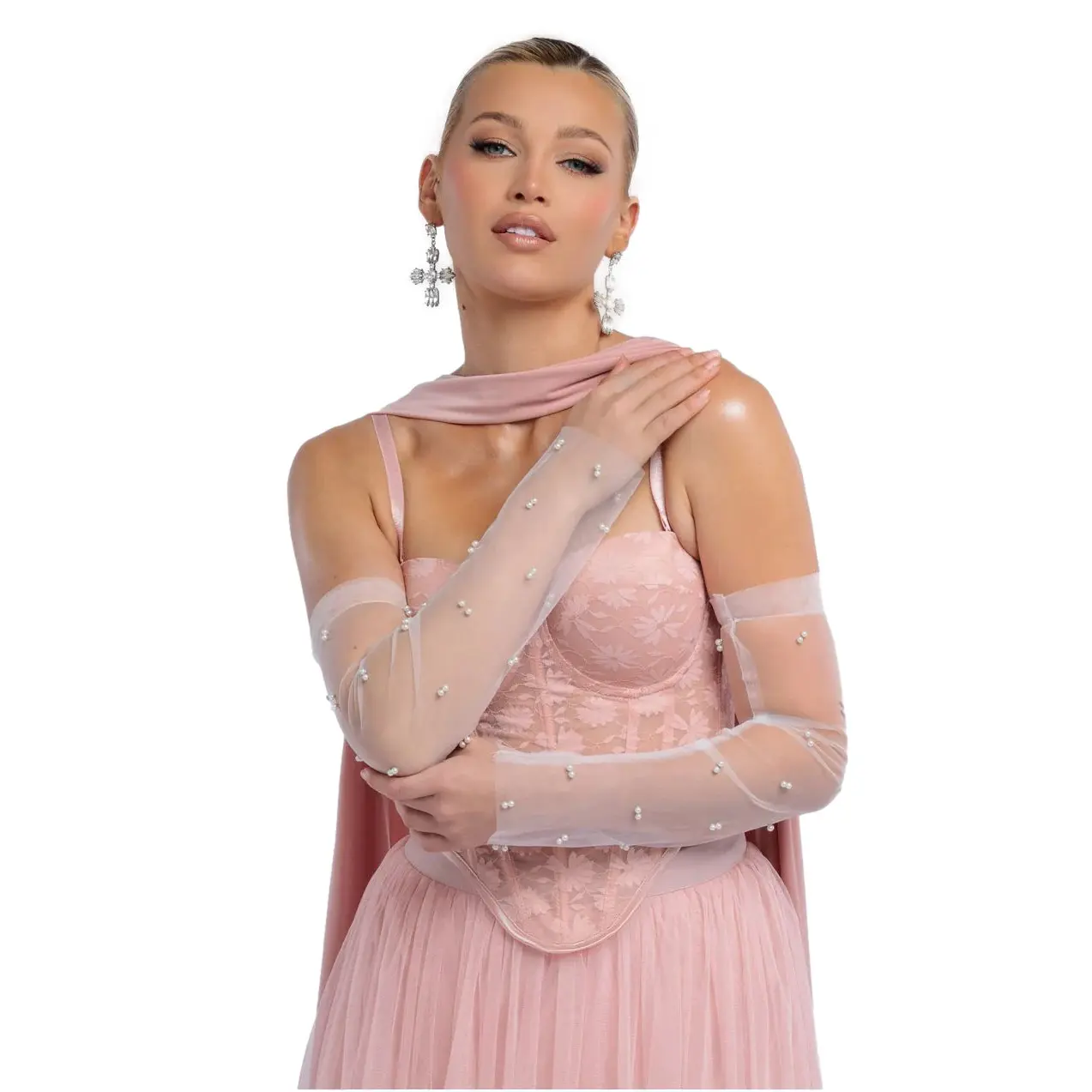 Handschuhe Damen Goddiva Embellished Fingerless