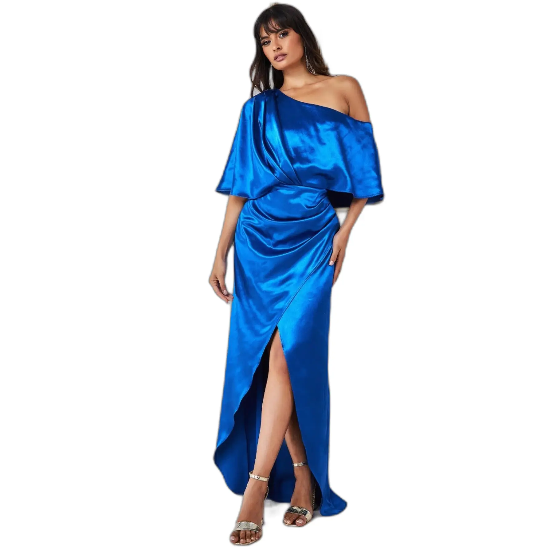 Wrap dress for women Goddiva Satin Drape Shoulder Wrap