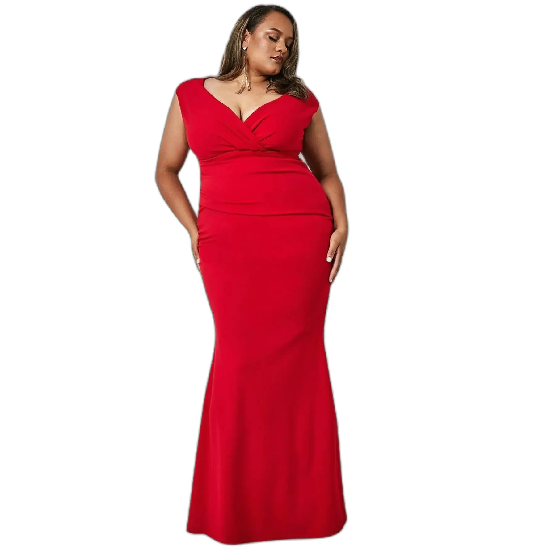 Vestito a pieghe da donna  Bardot Maxi