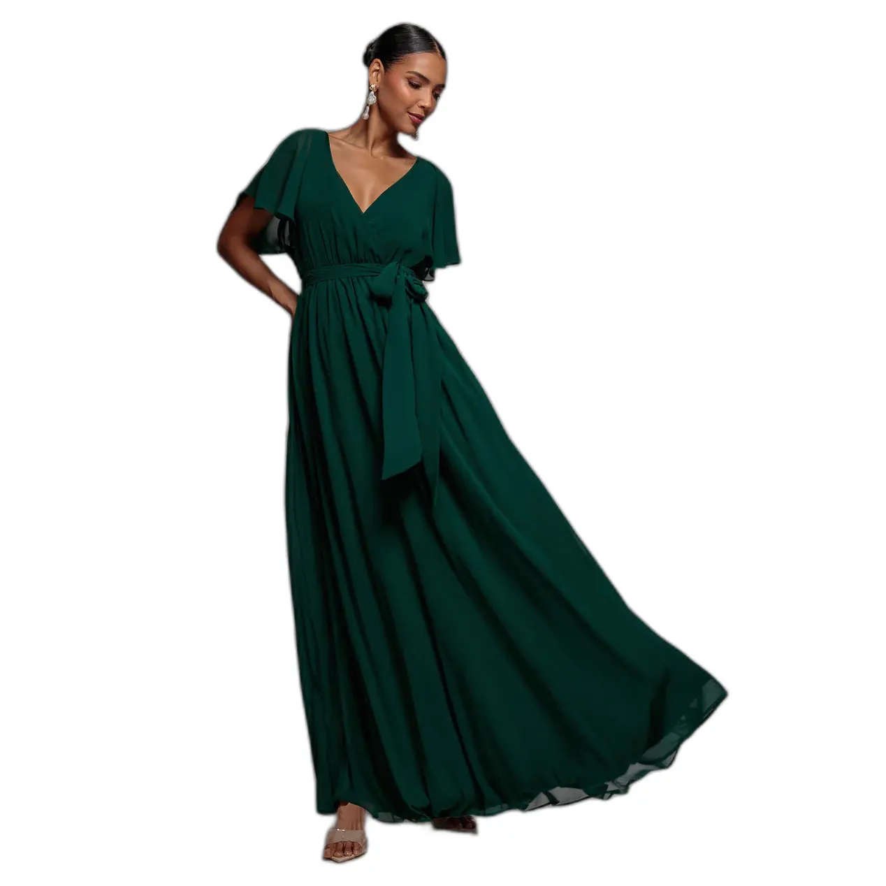 Wrap dress da donna  Sustainable Chiffon Flutter