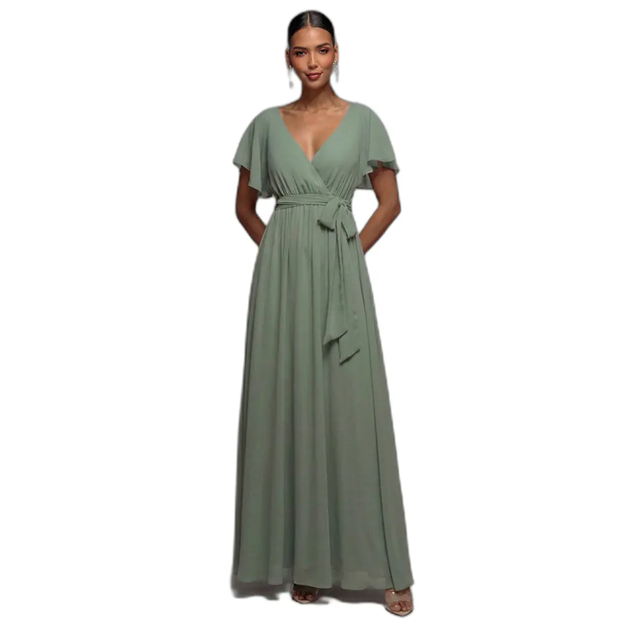 Wrap dress da donna  Sustainable Chiffon Flutter