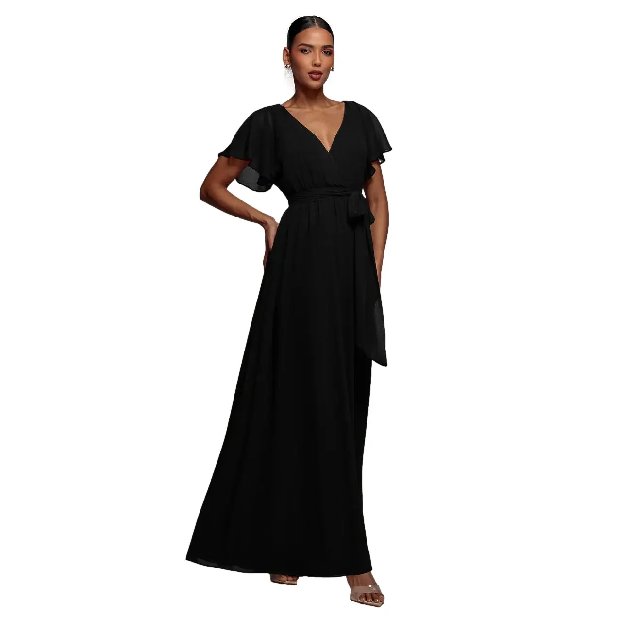 Robe portefeuille a maniche a farfalla donna  Maxi