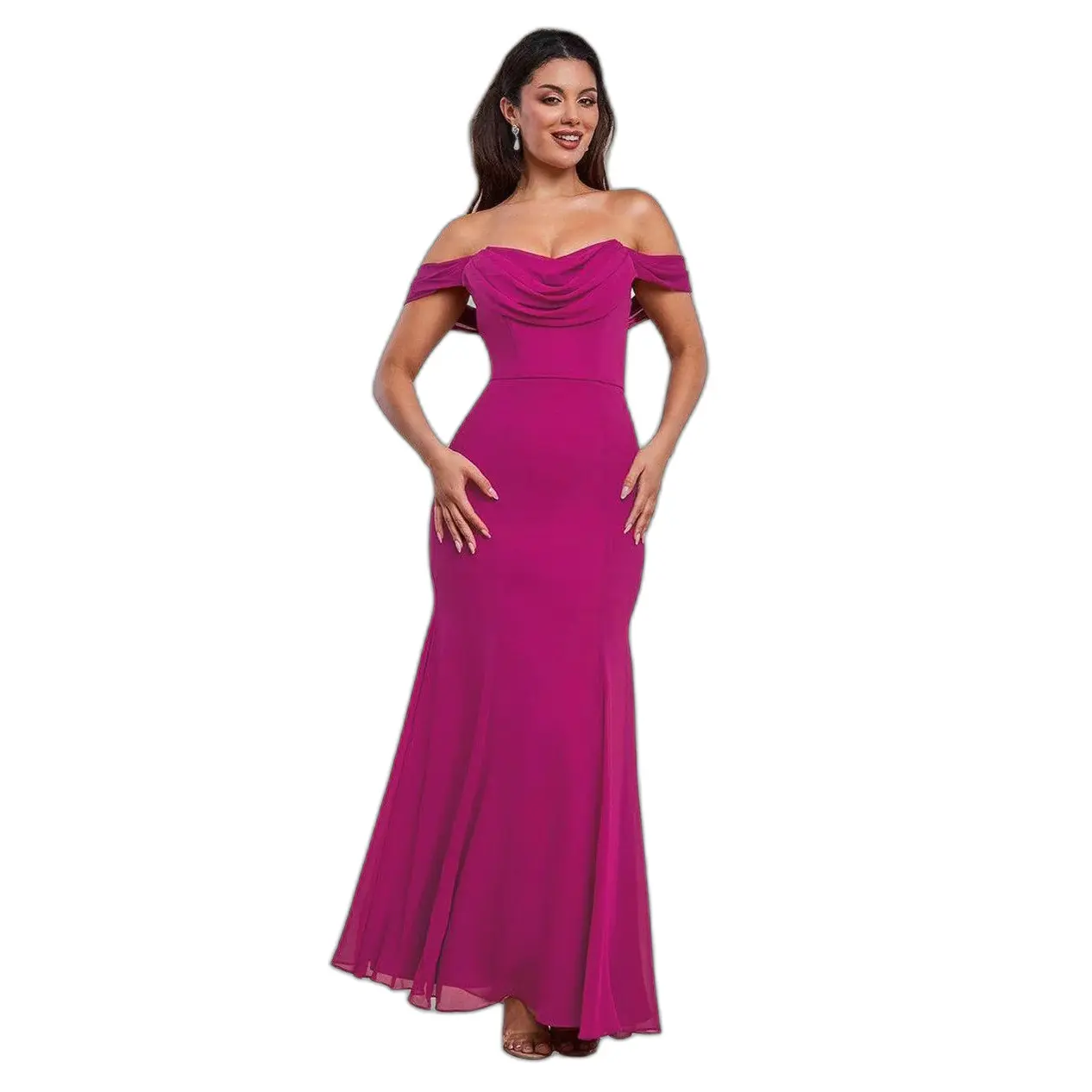 Vestito da donna  Chiffon Bardot Cowl