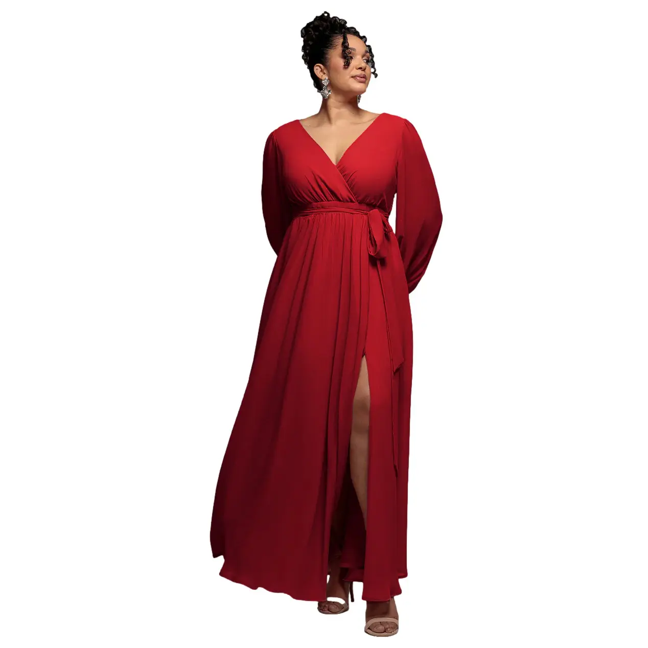 Wickelkleid Damen Goddiva Maxi