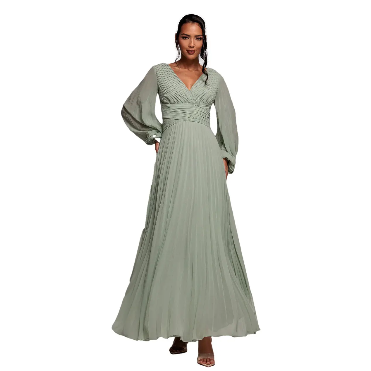 Robe in mussola a maniche a sbuffo donna