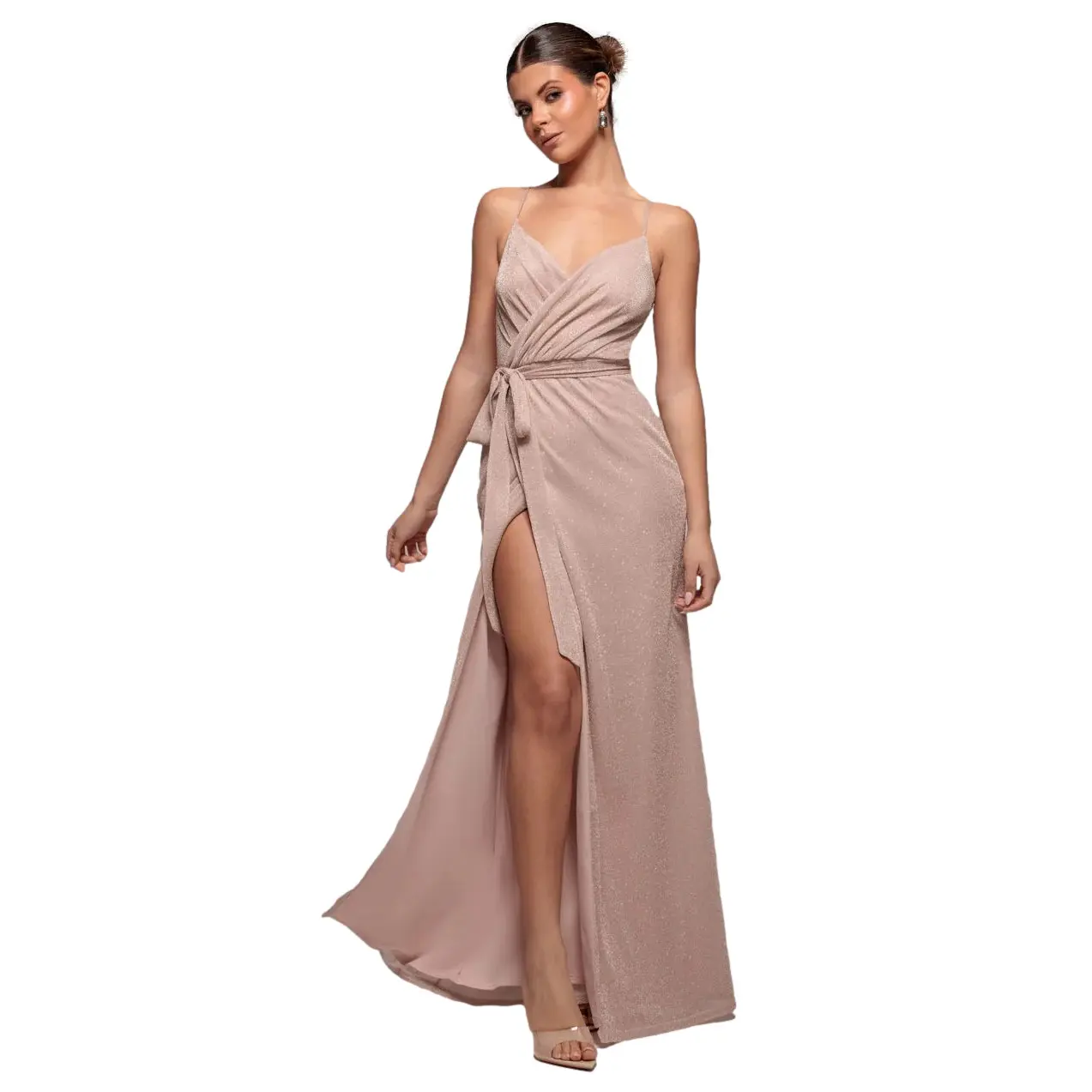 Image of Kleid mit feinen Trägern Damen Goddiva Maxi