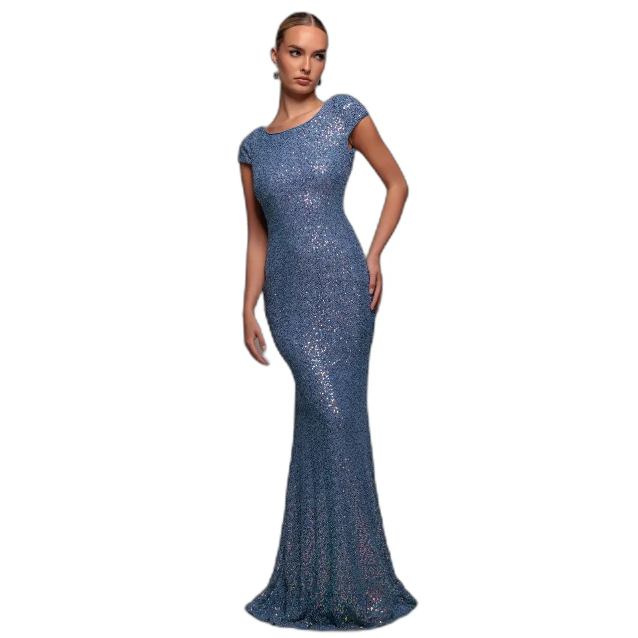 Image of Glitzerkleid mit Rückenausschnitt für Damen Goddiva Maxi