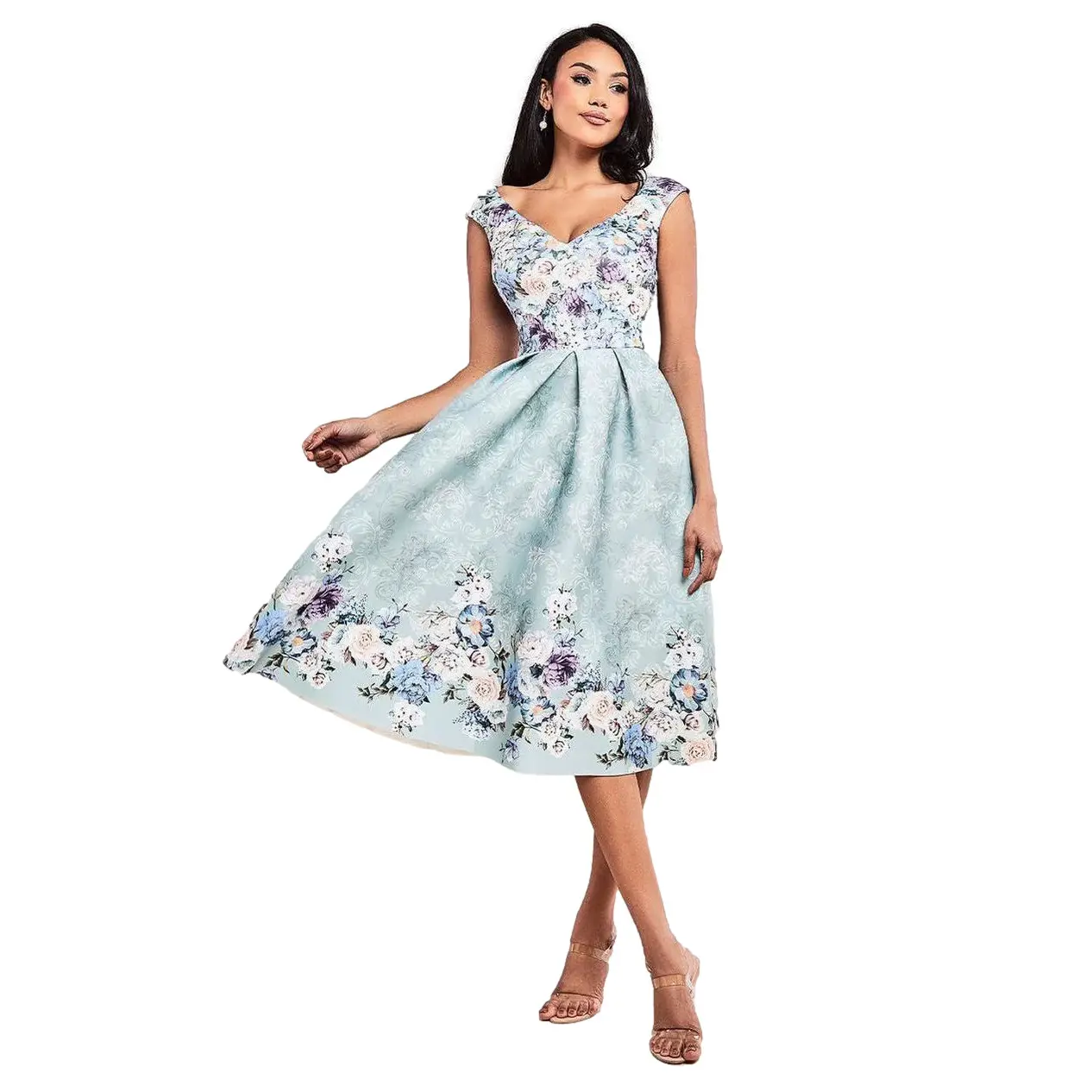 Robe midi a fiori donna