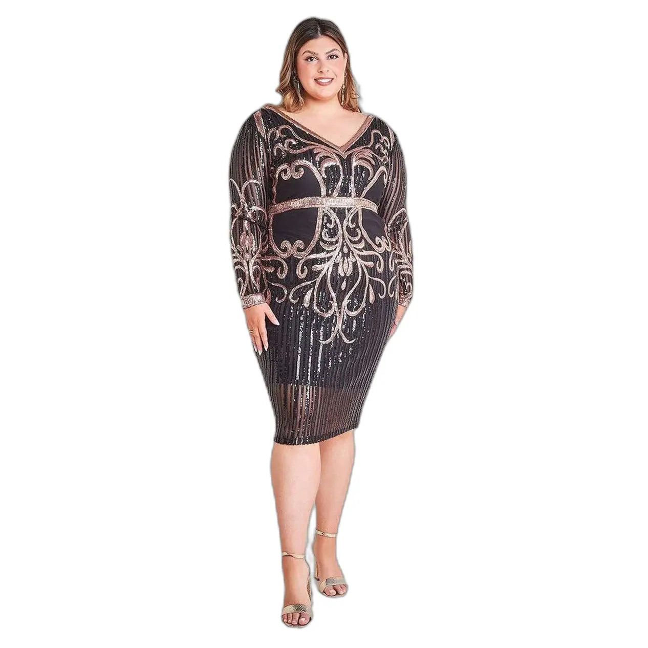 Image of Glitzerstrickkleid Damen Goddiva