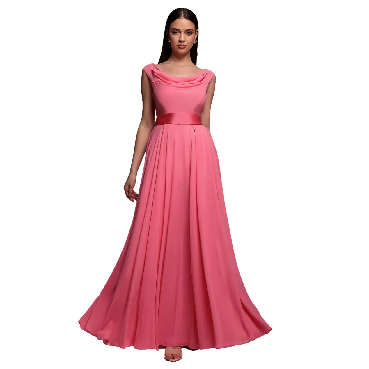 Image of Schulterfreies Trapezkleid Damen Goddiva