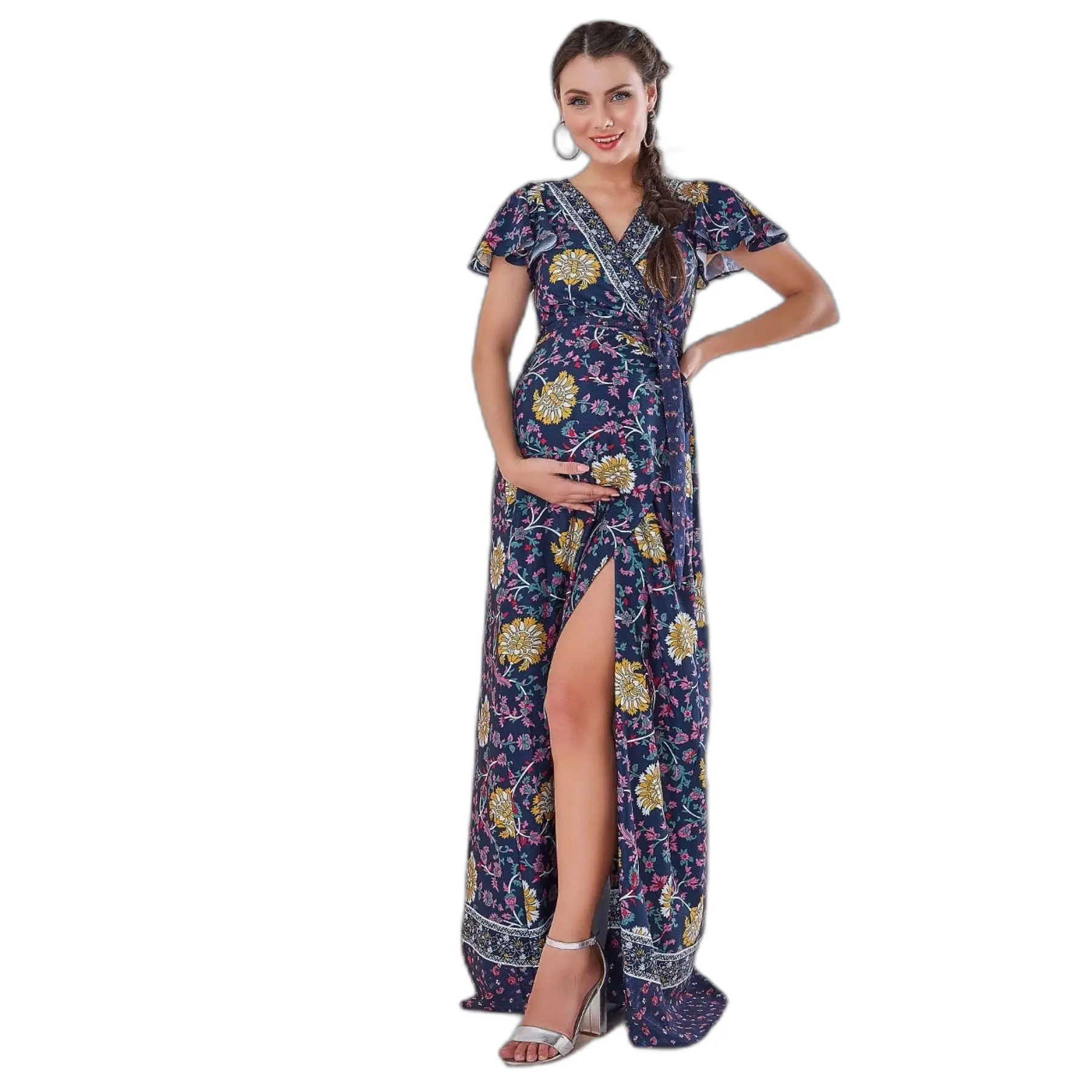 Vestito lungo da donna  Maternity Floral Print