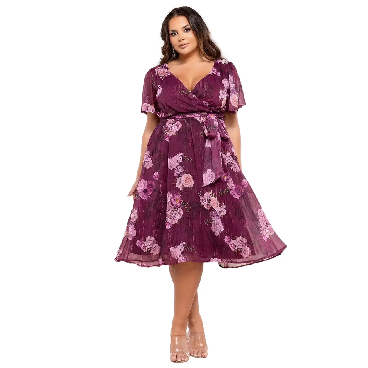 Image of Wickelkleid Damen Goddiva Floral Midi