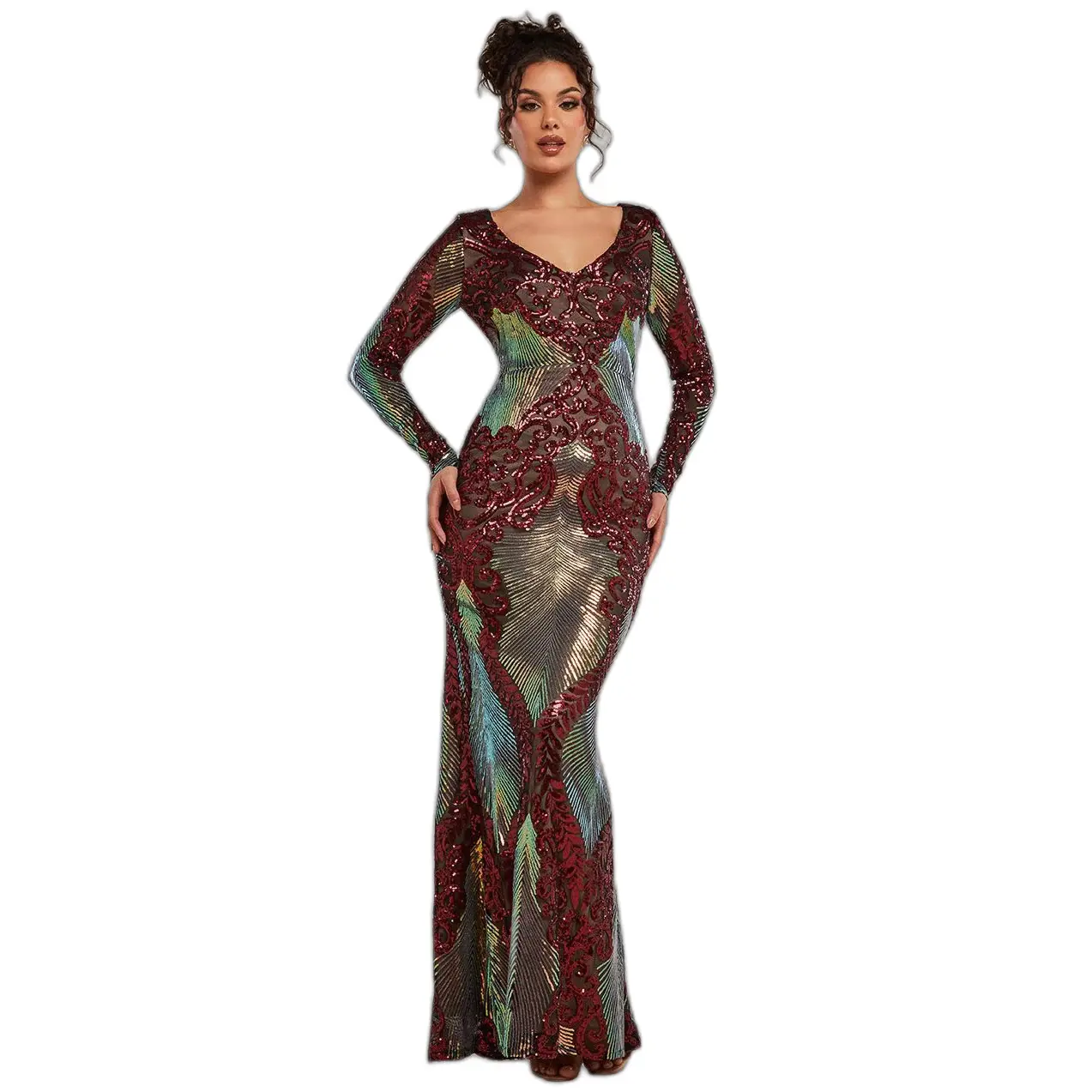 Vestito lungo da donna  Contrast Sequin