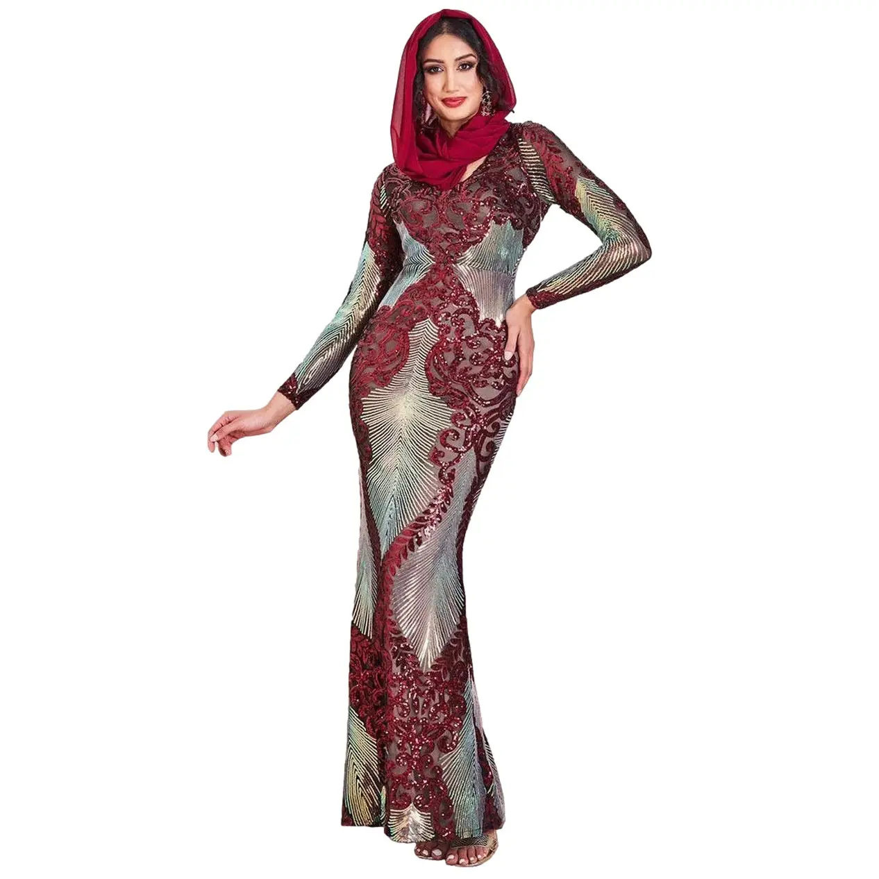 Image of Eng anliegendes Kleid für Damen Goddiva Modesty Contrast Sequin