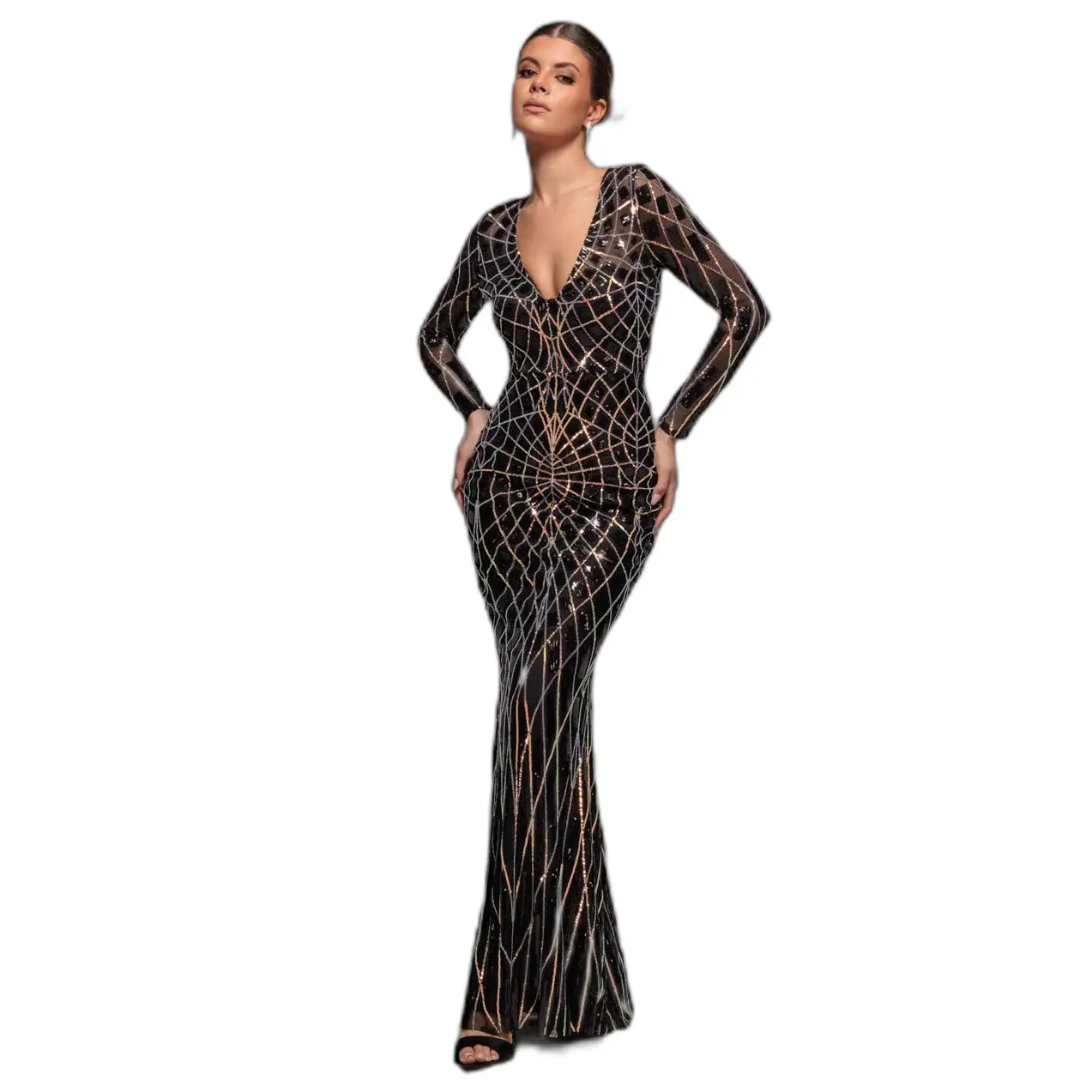 Image of Kleid Damen Goddiva Geo Sequin
