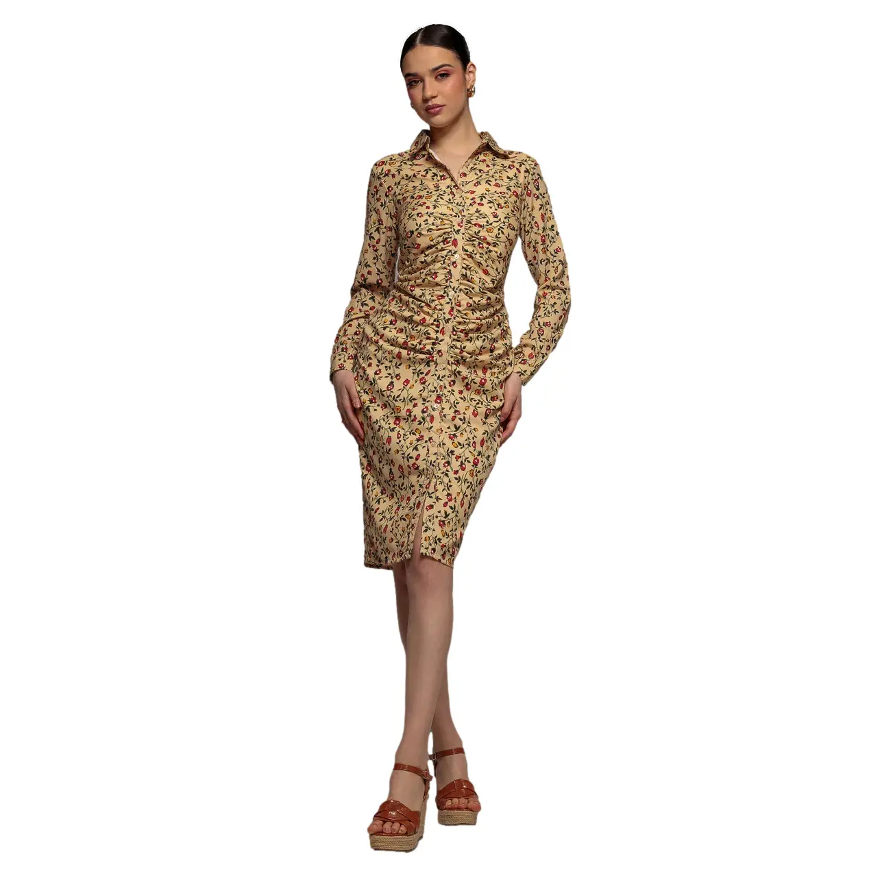 Floral Print Shirt Dress Women Goddiva